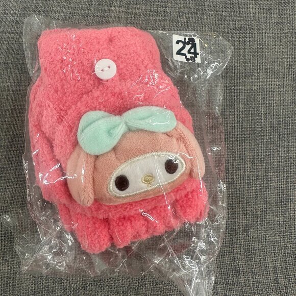 New! Kids Girls Cute My‎ Melody Mittens Soft Delicate Material Fingerless gloves - Picture 7 of 7